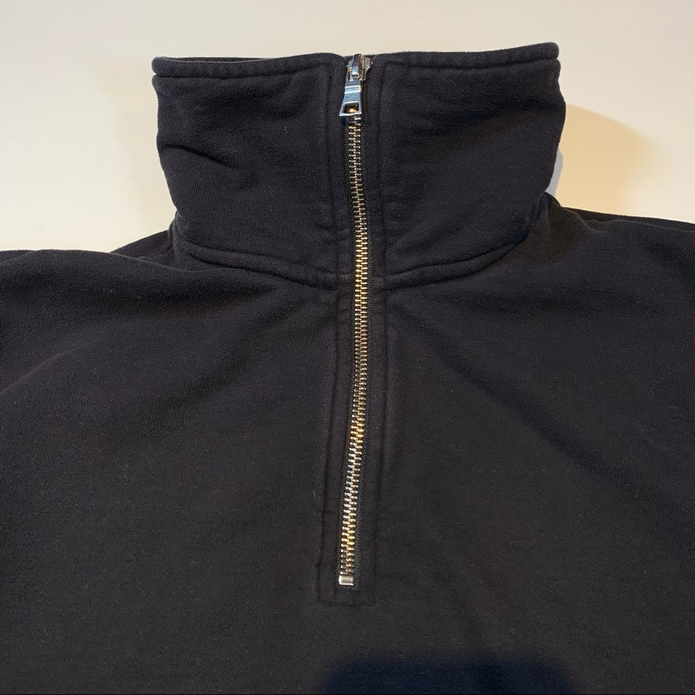 Sz. XXS the group Babaton Aritzia black 1/4 zip pullover mock neck crop sweater - Picture 5 of 9